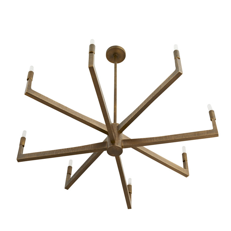 Antique Brass 8-Light Modern Chandelier