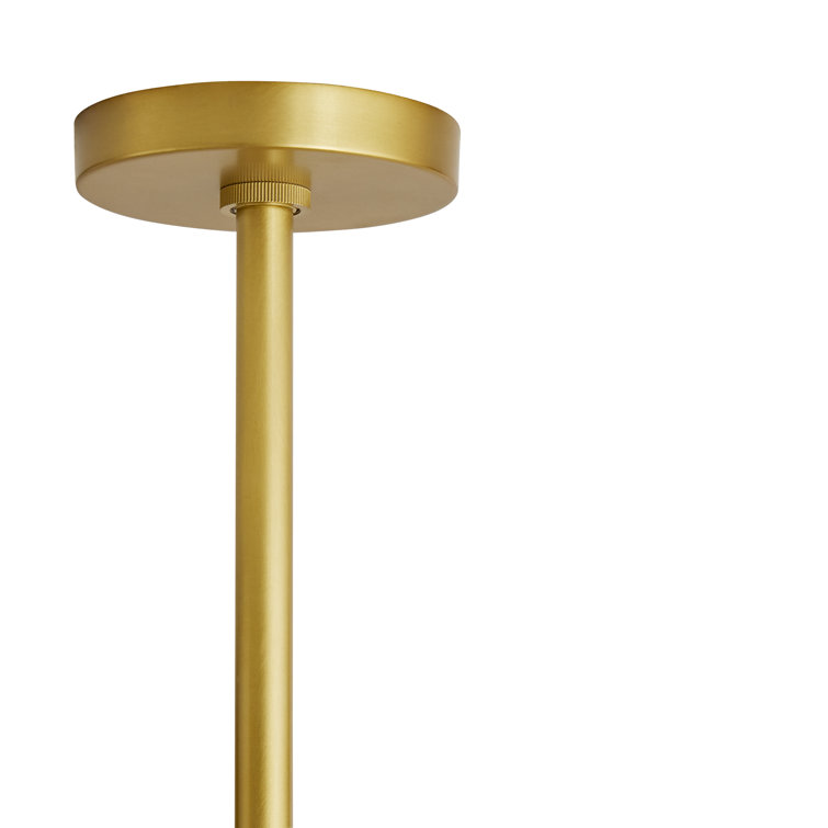 Antique Brass and Frosted Glass 8-Light Sputnik Chandelier