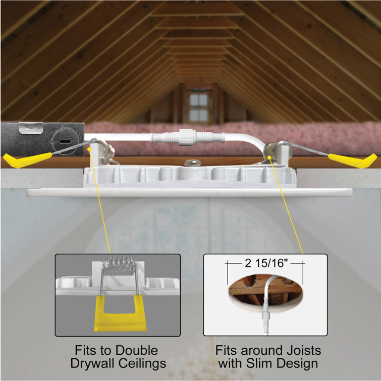 NuWatt 3" White Square Ultra-Thin LED Recessed Light Kit