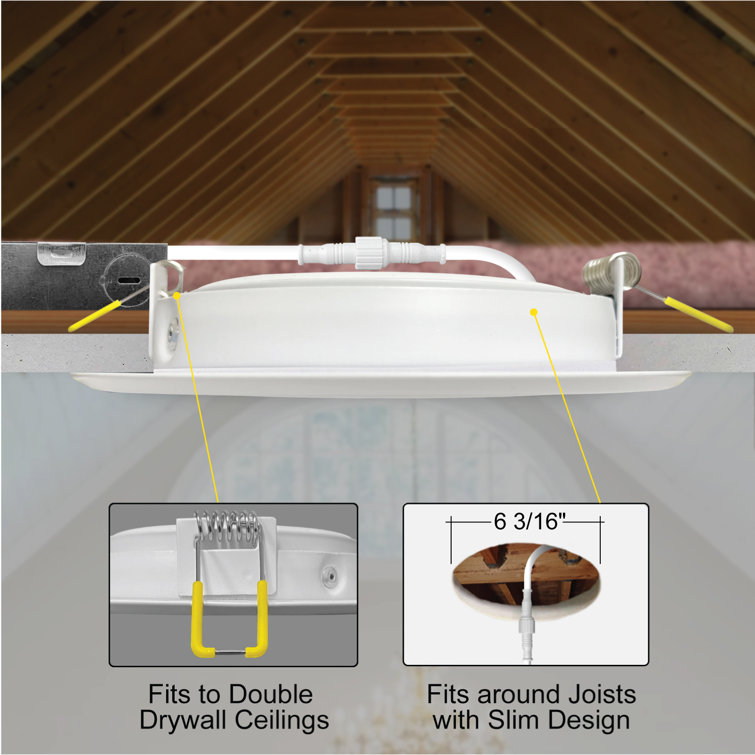 6-Pack White Adjustable 6'' LED Recessed Lighting Kit with Aluminum Trim