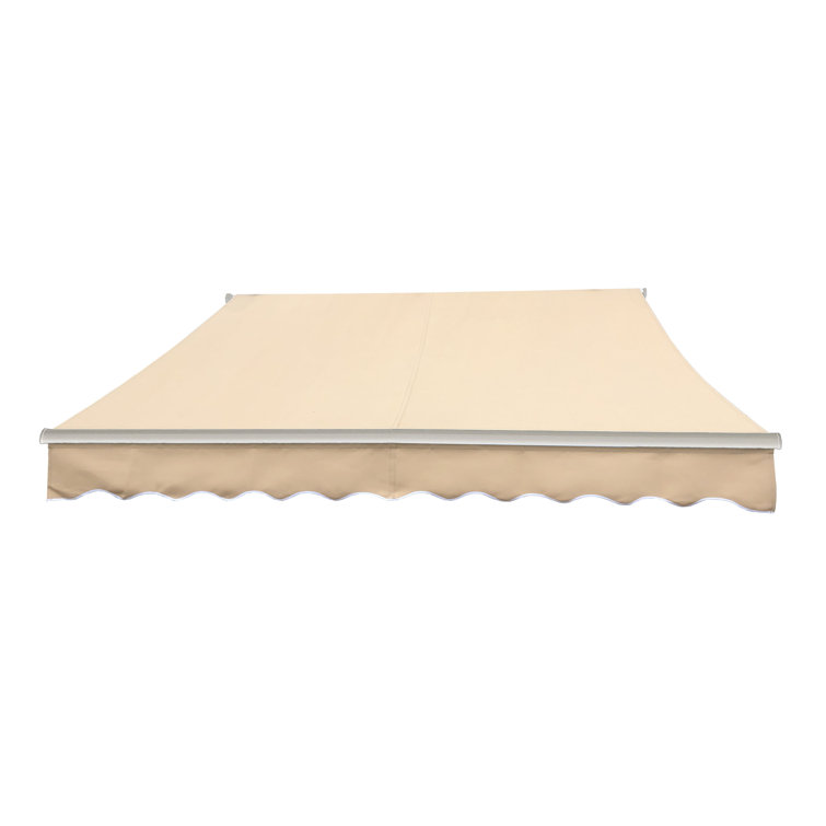 Motorized Retractable White Frame Patio Awning