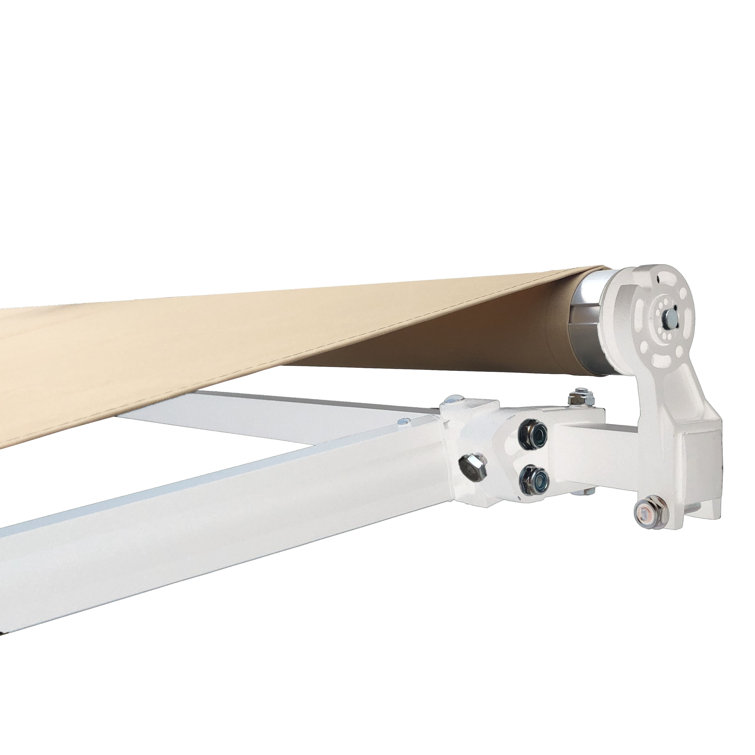 Motorized Retractable White Frame Patio Awning