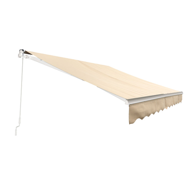 Motorized Retractable White Frame Patio Awning