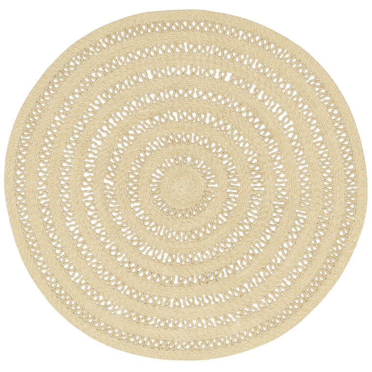 Eclipse Black Round 4' Handwoven Non-Slip Synthetic Rug