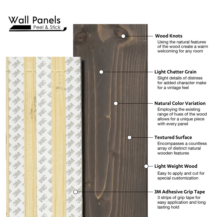 Weathered White Pine Peel and Stick Wall Paneling