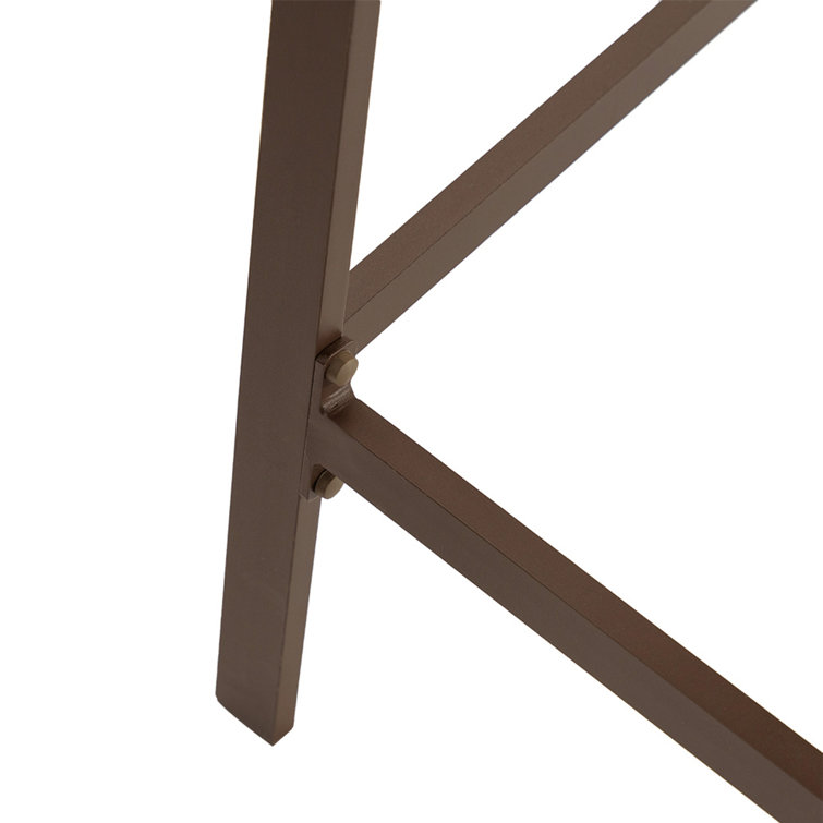 Brown Metal 3-Piece Square Outdoor Bar Height Dining Set