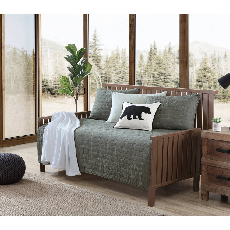 Sage Green Cotton Reversible Kids Daybed Set