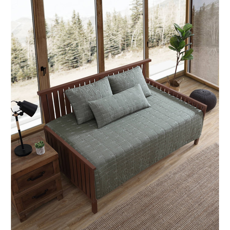 Sage Green Cotton Reversible Kids Daybed Set