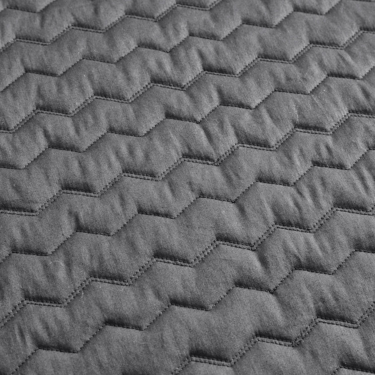 Soft Charcoal Reversible Cotton Queen Quilt Set