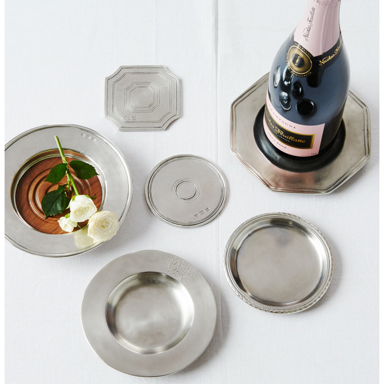 Classic European Pewter Round Bottle Coaster