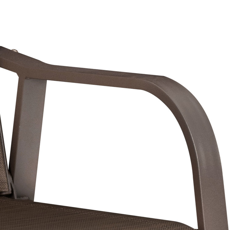 Brown Metal 3-Piece Square Outdoor Bar Height Dining Set