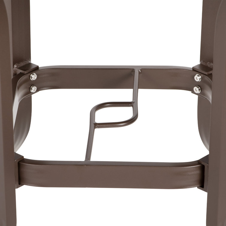 Brown Metal 3-Piece Square Outdoor Bar Height Dining Set