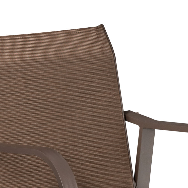 Brown Metal 3-Piece Square Outdoor Bar Height Dining Set