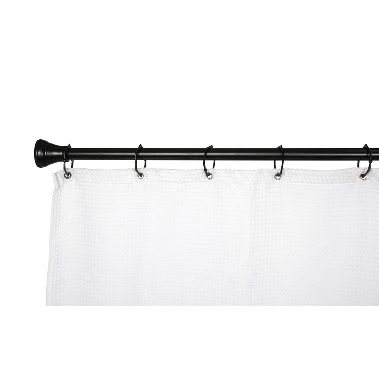 Matte Black Hexagonal Zinc Alloy Shower Curtain Hooks Set