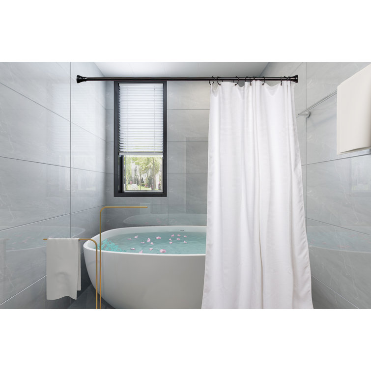 Matte Black Hexagonal Zinc Alloy Shower Curtain Hooks Set