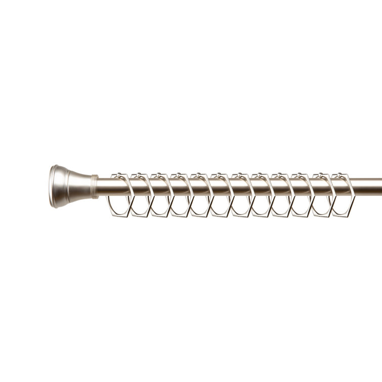 Brushed Nickel Hexagonal Shower Curtain Hooks Set of 12