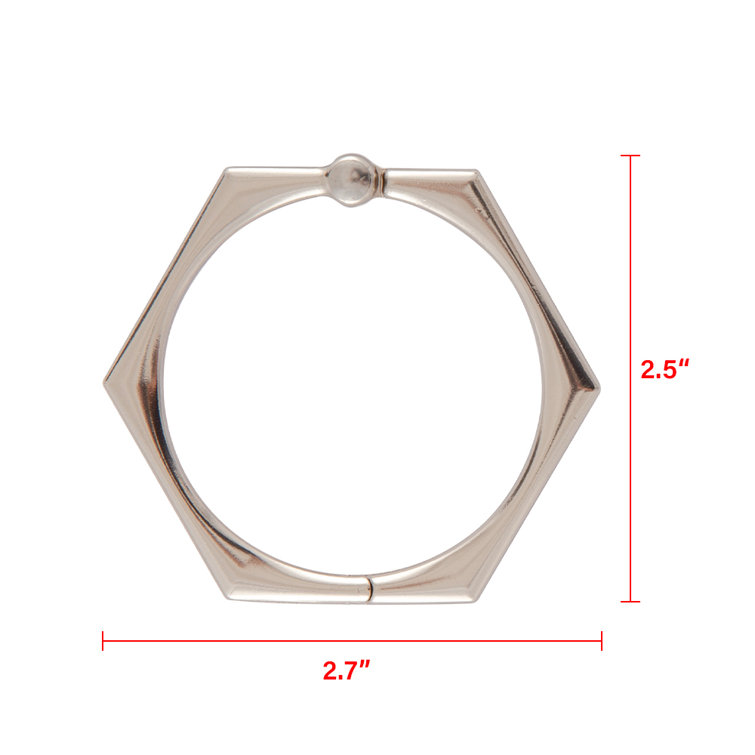 Brushed Nickel Hexagonal Shower Curtain Hooks Set of 12