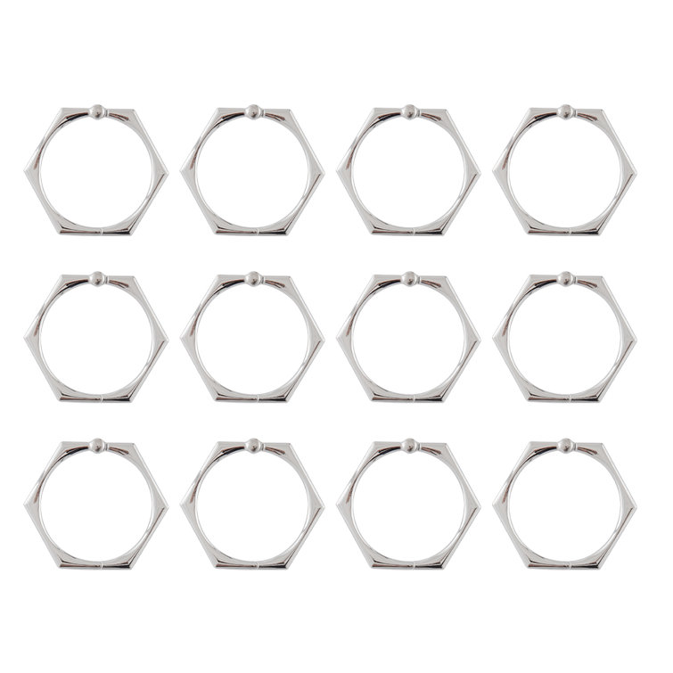 Chrome Rustproof Zinc Alloy Shower Curtain Hooks Set of 12