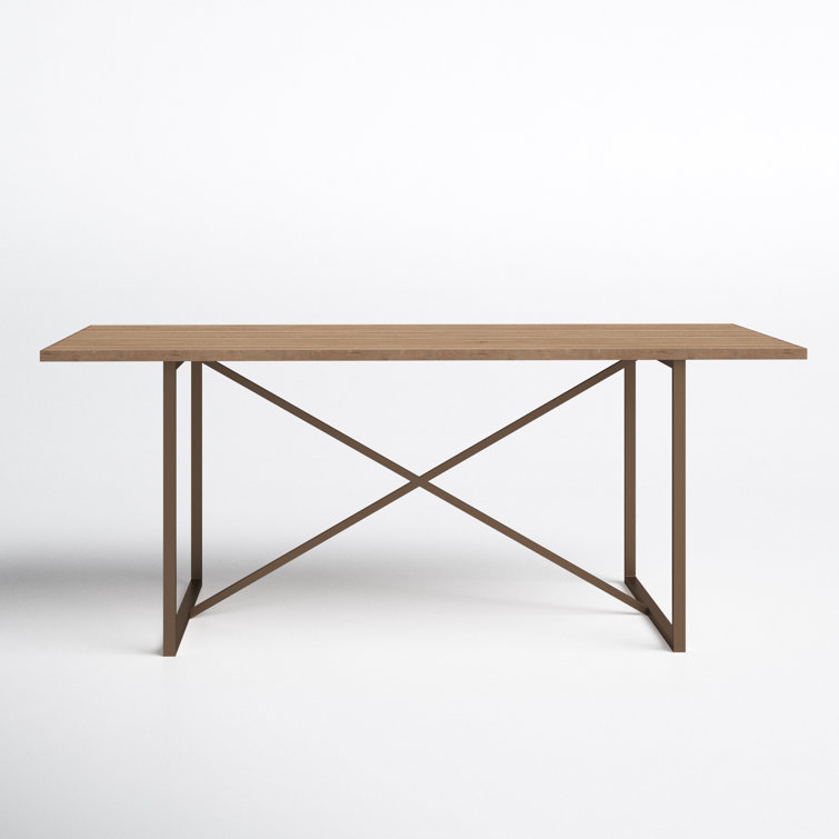 Sierra 75" Reclaimed Pine Wood Dining Table with Metal Base