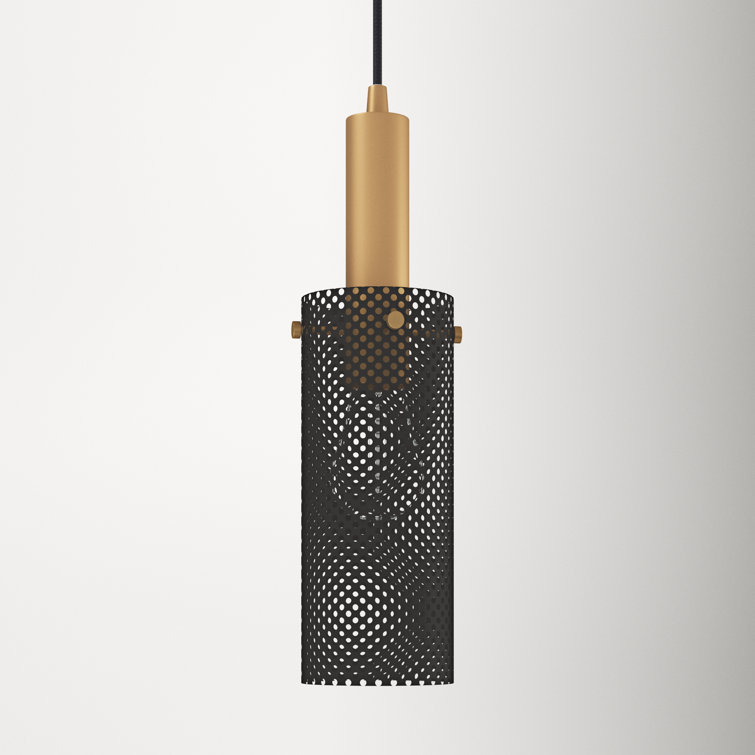 Matte Black and Satin Brass 3.5" Mini Globe Pendant Light