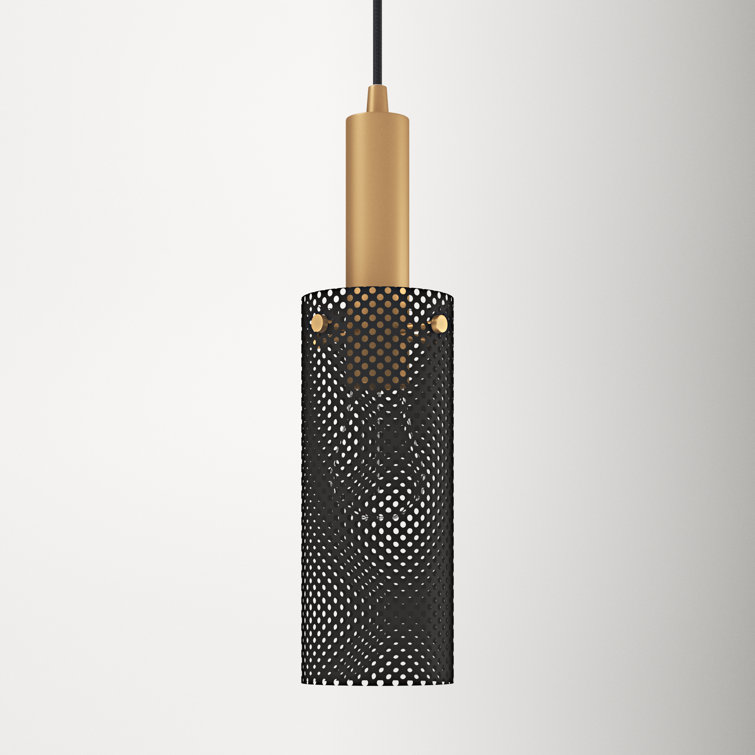 Matte Black and Satin Brass 3.5" Mini Globe Pendant Light