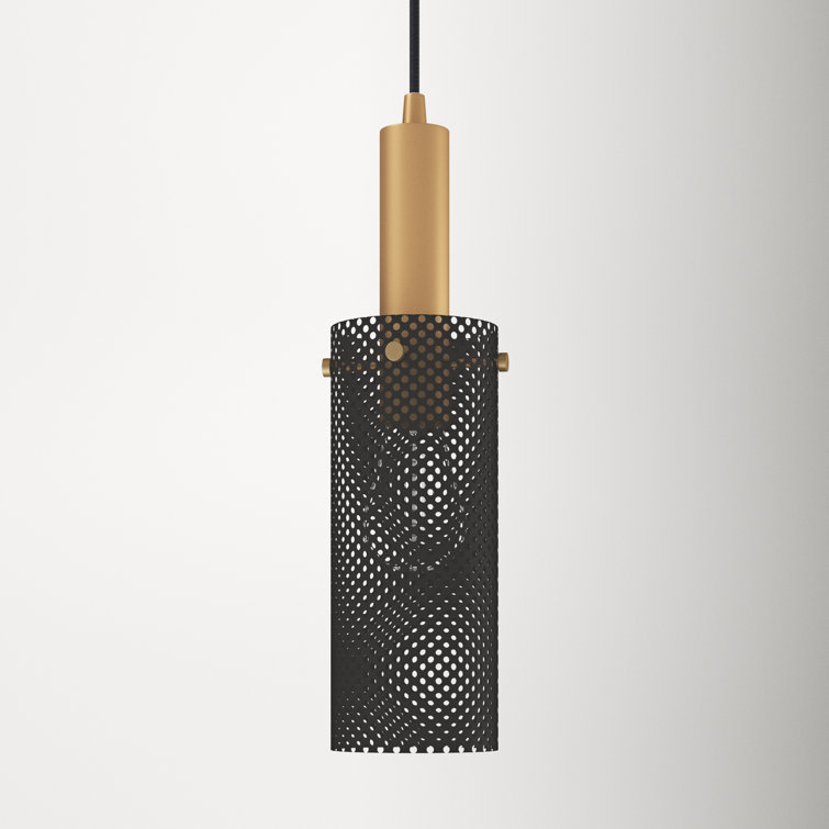 Matte Black and Satin Brass 3.5" Mini Globe Pendant Light