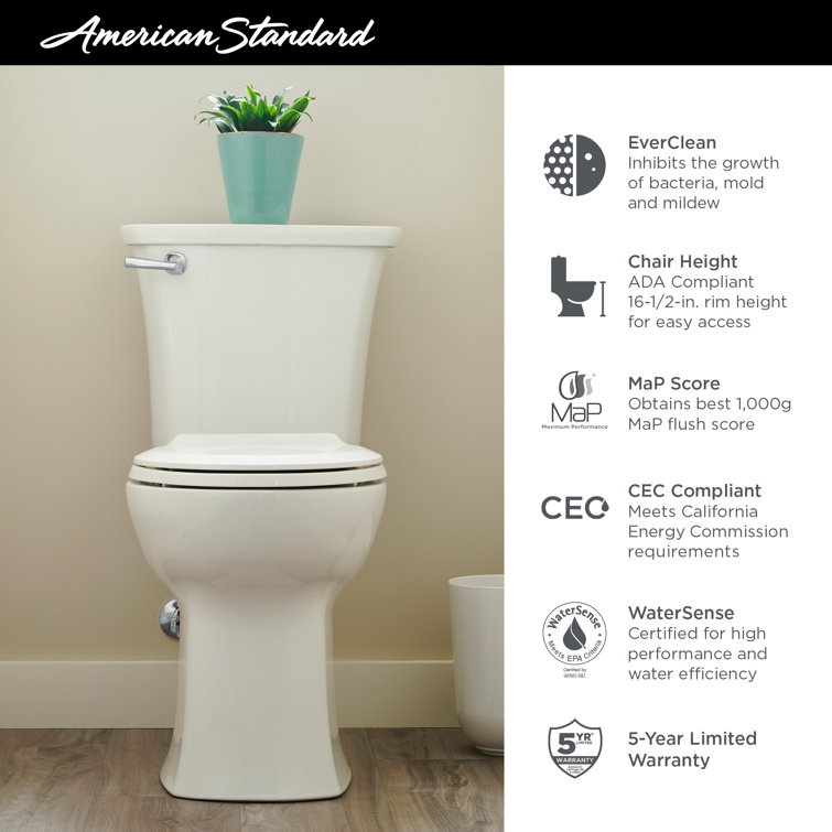 Edgemere Chrome Polished 1.28 GPF High Efficiency Round Toilet