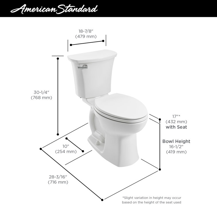 White Elongated Two-Piece High Efficiency Toilet