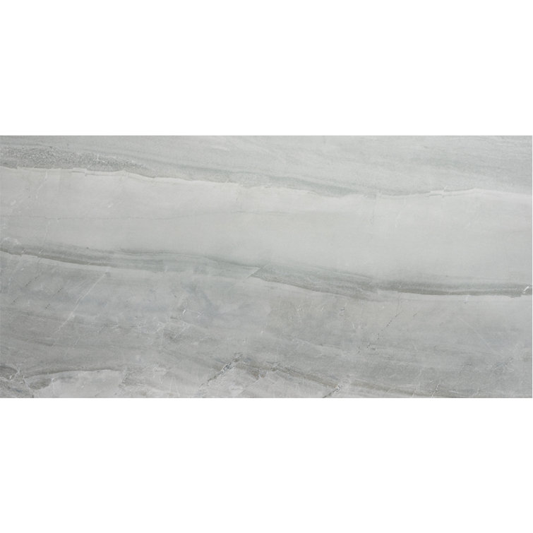 Alaska Gray Large Format Glossy Porcelain Rectangle Tile