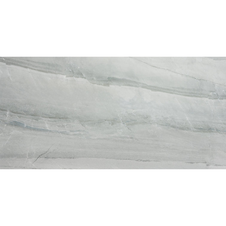 Alaska Gray Large Format Glossy Porcelain Rectangle Tile