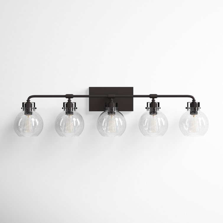 Oil Rubbed Bronze 5-Light Seeded Glass Vanity Light