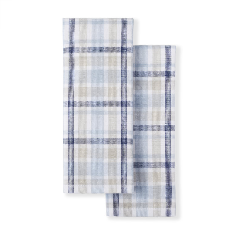 Indigo Plaid Cotton Kitchen Towel 2-Pack Set