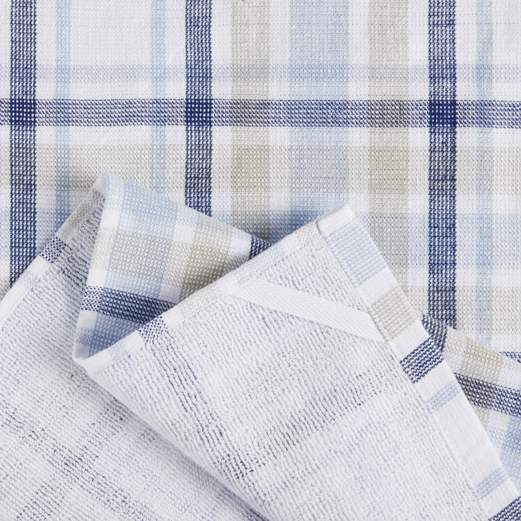 Indigo Plaid Cotton Kitchen Towel 2-Pack Set
