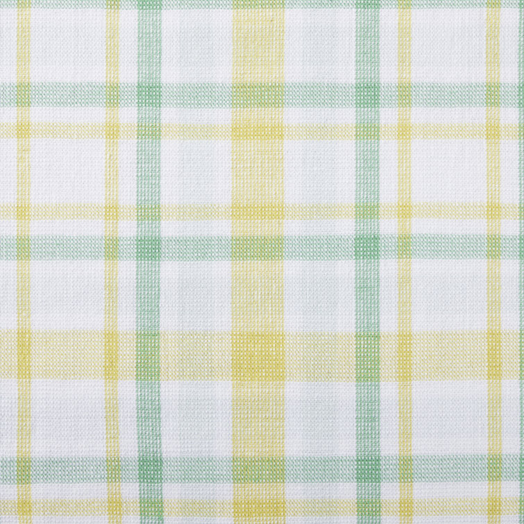 Yellow Plaid Cotton Kitchen Towel 2-Pack Set