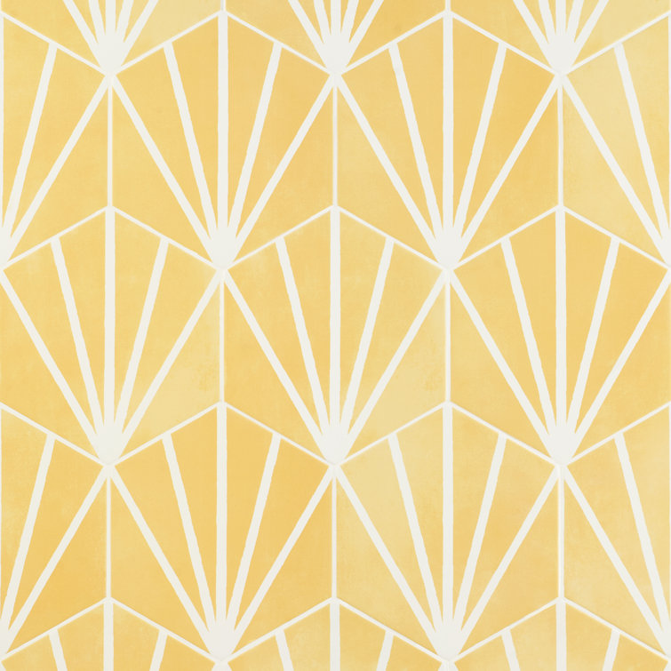 GeoHex Yellow Matte Porcelain Hexagon Floor and Wall Tile