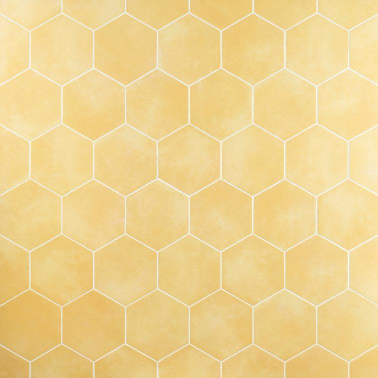 Eclipse Yellow 8" Hexagon Matte Porcelain Floor and Wall Tile