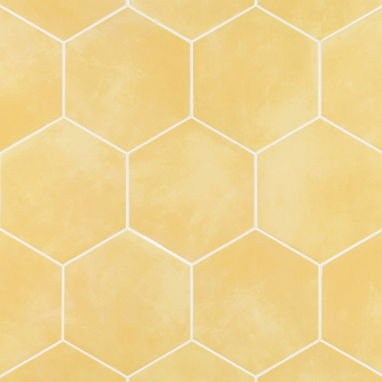 Eclipse Yellow 8" Hexagon Matte Porcelain Floor and Wall Tile