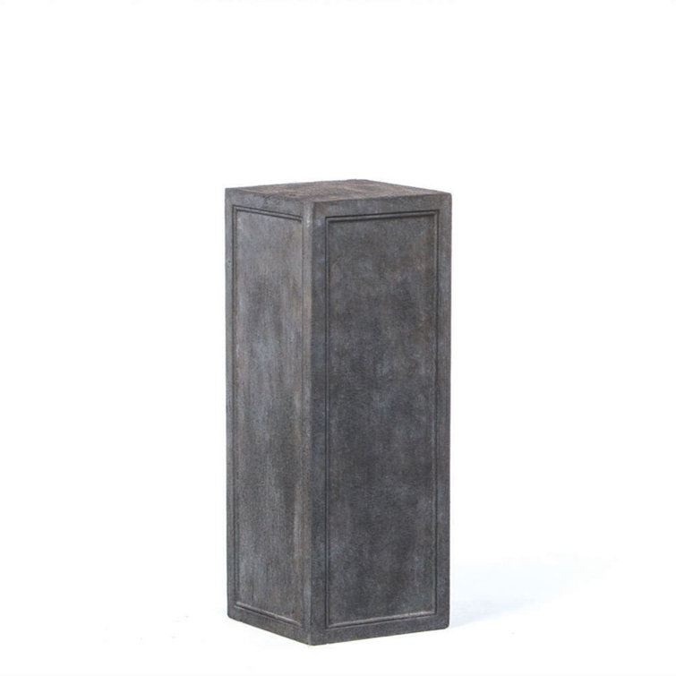 Gray Concrete Tall Square Pedestal for Indoor/Outdoor Decor