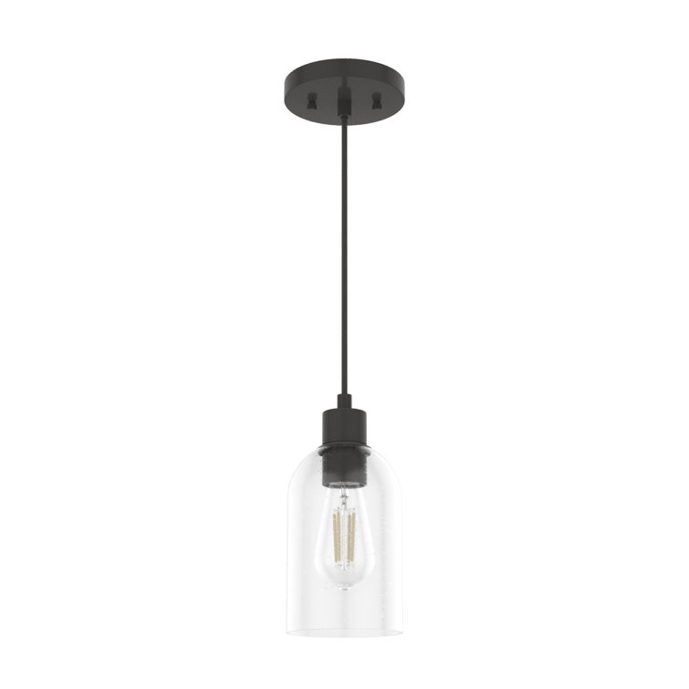 Noble Bronze Seeded Glass LED Pendant Light
