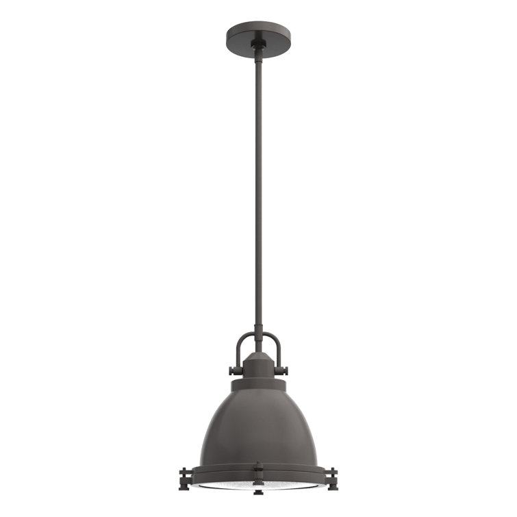 Bridgemoor Noble Bronze Dome Pendant with Clear Holophane Glass
