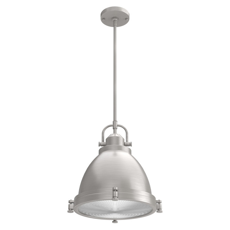 14" Brushed Nickel and Clear Glass LED Bowl Pendant