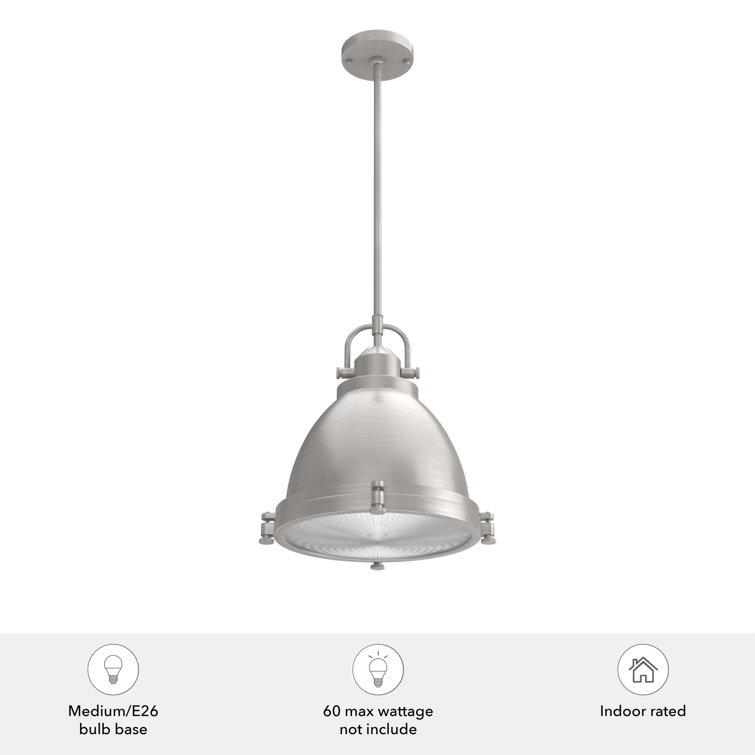 14" Brushed Nickel and Clear Glass LED Bowl Pendant