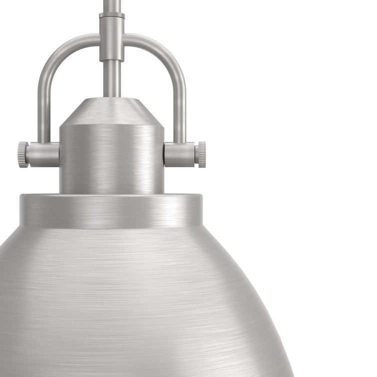 14" Brushed Nickel and Clear Glass LED Bowl Pendant