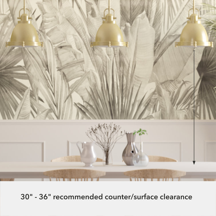 Modern Brass and Clear Glass Dome Pendant Light