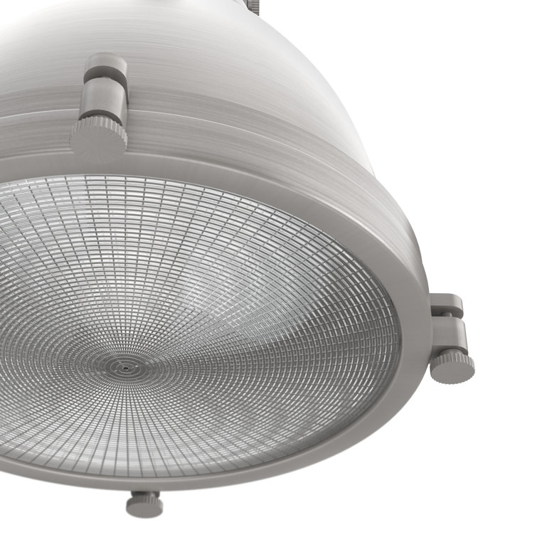 14" Brushed Nickel and Clear Glass LED Bowl Pendant