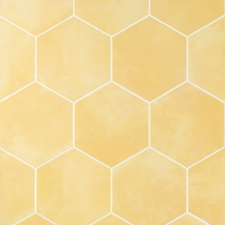 Eclipse Yellow 8" Hexagon Matte Porcelain Floor and Wall Tile