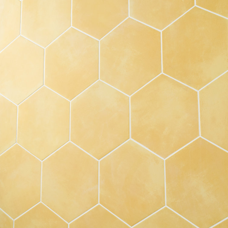 Eclipse Yellow 8" Hexagon Matte Porcelain Floor and Wall Tile
