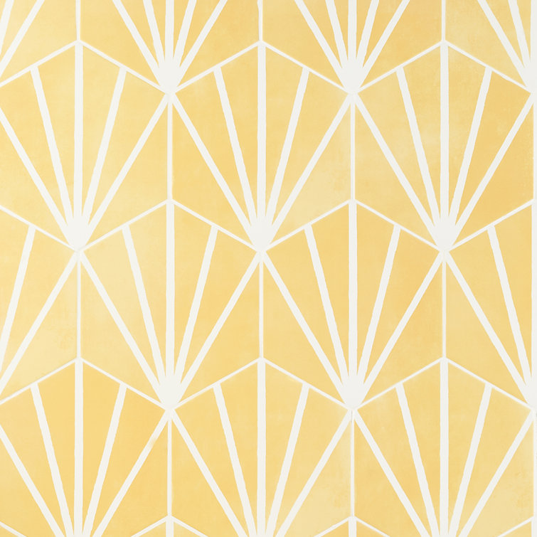 GeoHex Yellow Matte Porcelain Hexagon Floor and Wall Tile