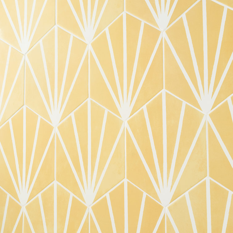 GeoHex Yellow Matte Porcelain Hexagon Floor and Wall Tile