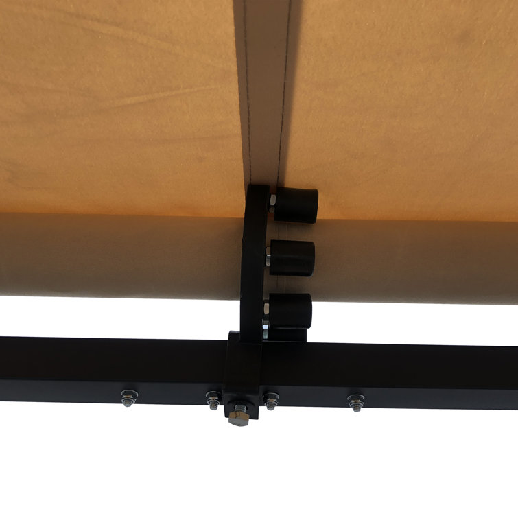 Motorized Retractable White Frame Patio Awning
